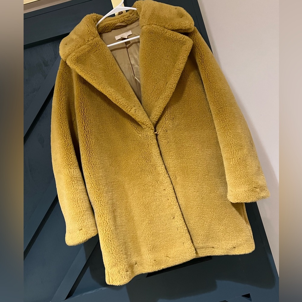 Big Mustard Gold Fluffy Teddy Coat